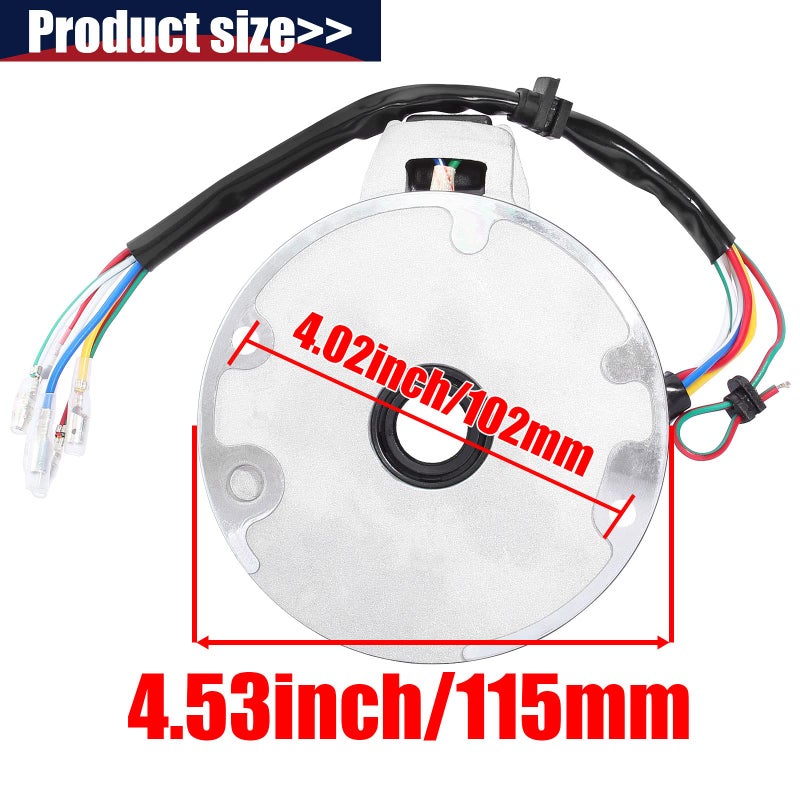 QAZAKY 2 Coil Magneto Stator Plate Ignition Coil Compatible with 50cc 70cc 90cc 110cc 125cc 140cc Pickup Kick Start Pit Dirt Bike ATV Go Kart Quad Scooter Buggy Taotao Kazuma Baja SDG SSR 4 Wheeler - Image 3